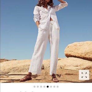 NWT J Crew white linen pants